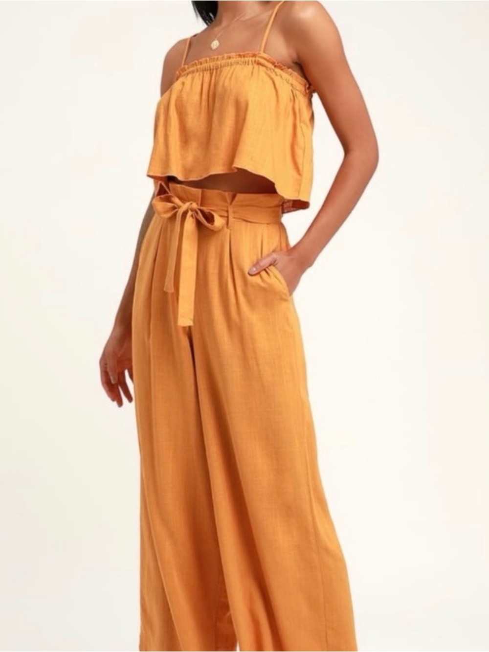 High-Waisted Tank and Top Set in Mustard